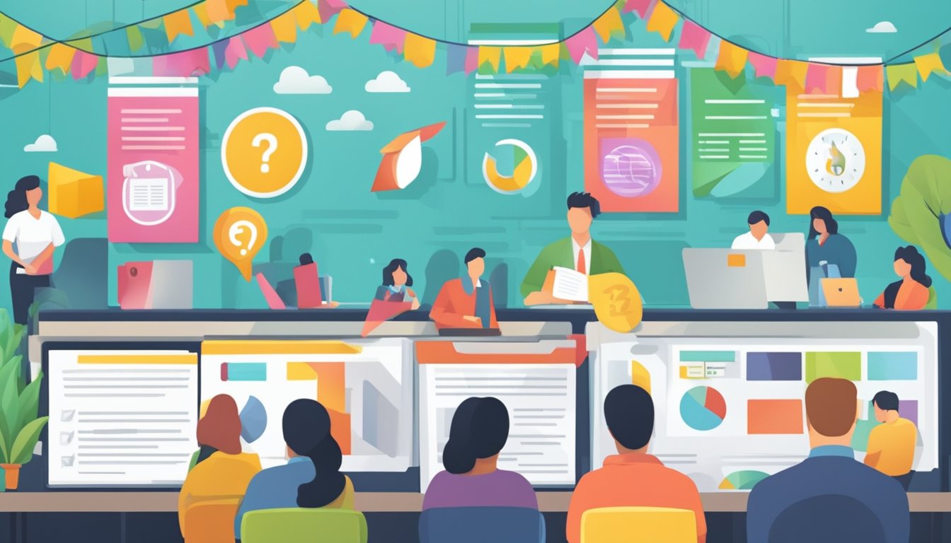 A colorful banner with "Frequently Asked Questions for First Timer Grant Singapore" displayed prominently