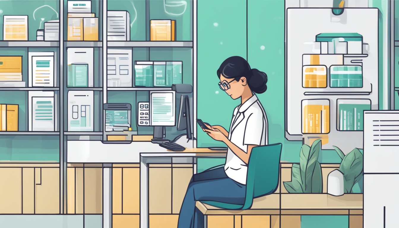 A person using a smartphone to book a free PCR test appointment in Singapore
