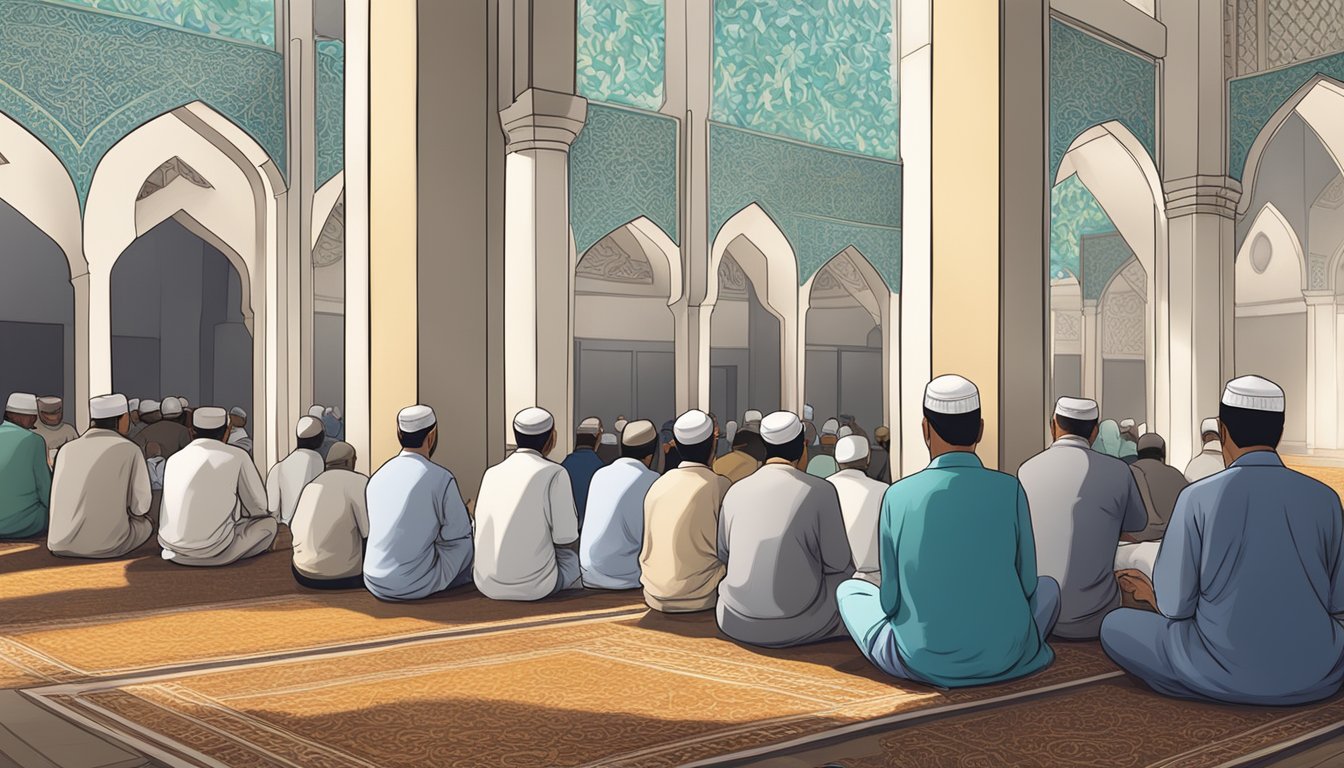 A group of worshippers book their Friday prayer slot at a mosque in Singapore through the Additional Islamic Services provided by MUIS