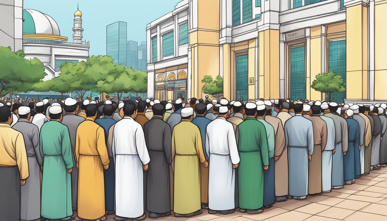 People lining up to book Friday prayer slots in Singapore