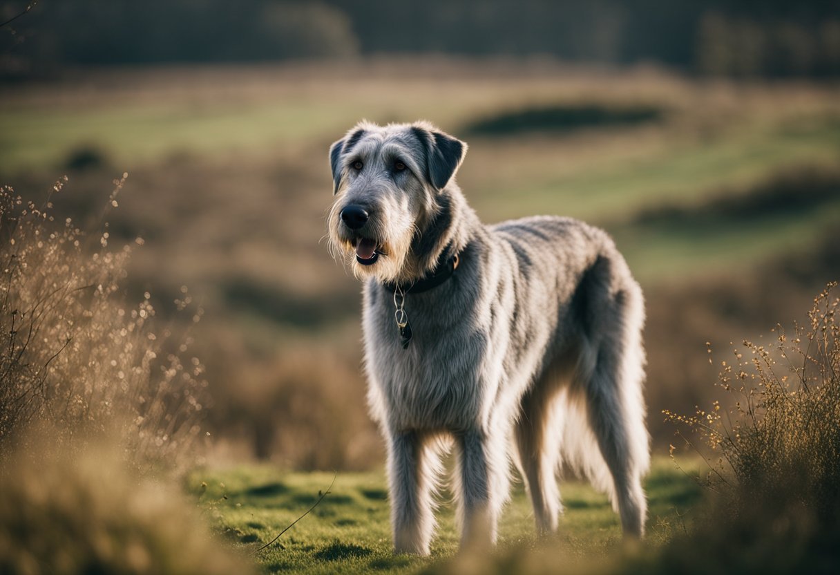 The Symbolism of the Irish Wolfhound: Unravelling Cultural Significance - An Irish wolfhound stands tall, its noble presence exuding strength and loyalty. Its long, flowing coat and piercing gaze symbolize protection and courage