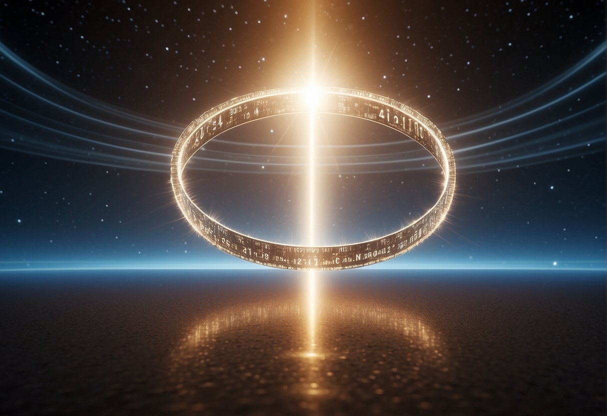 A bright, glowing halo hovers above a set of numbers, radiating a sense of divine guidance and spiritual significance