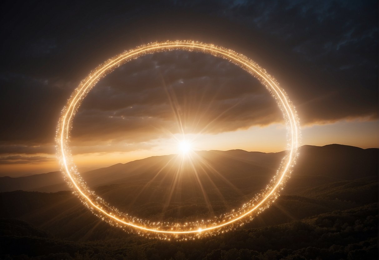A glowing halo of light encircles the numbers "1122," radiating a sense of interconnectedness and spiritual significance