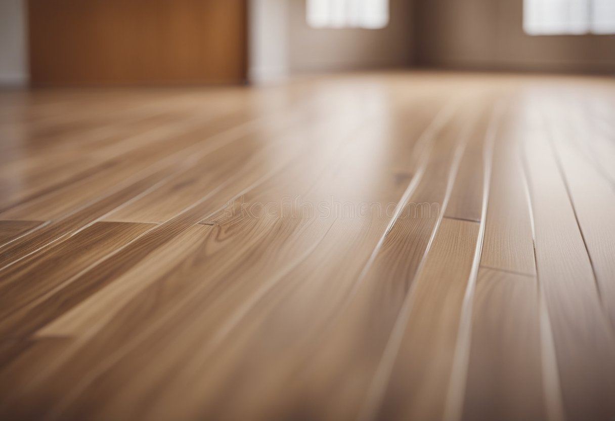 Laminate flooring edges lift, showing separation from the subfloor