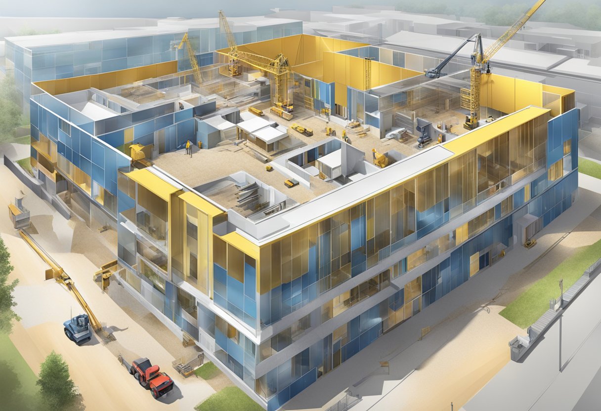 New construction technology - show the latest innovations in a building site setting
