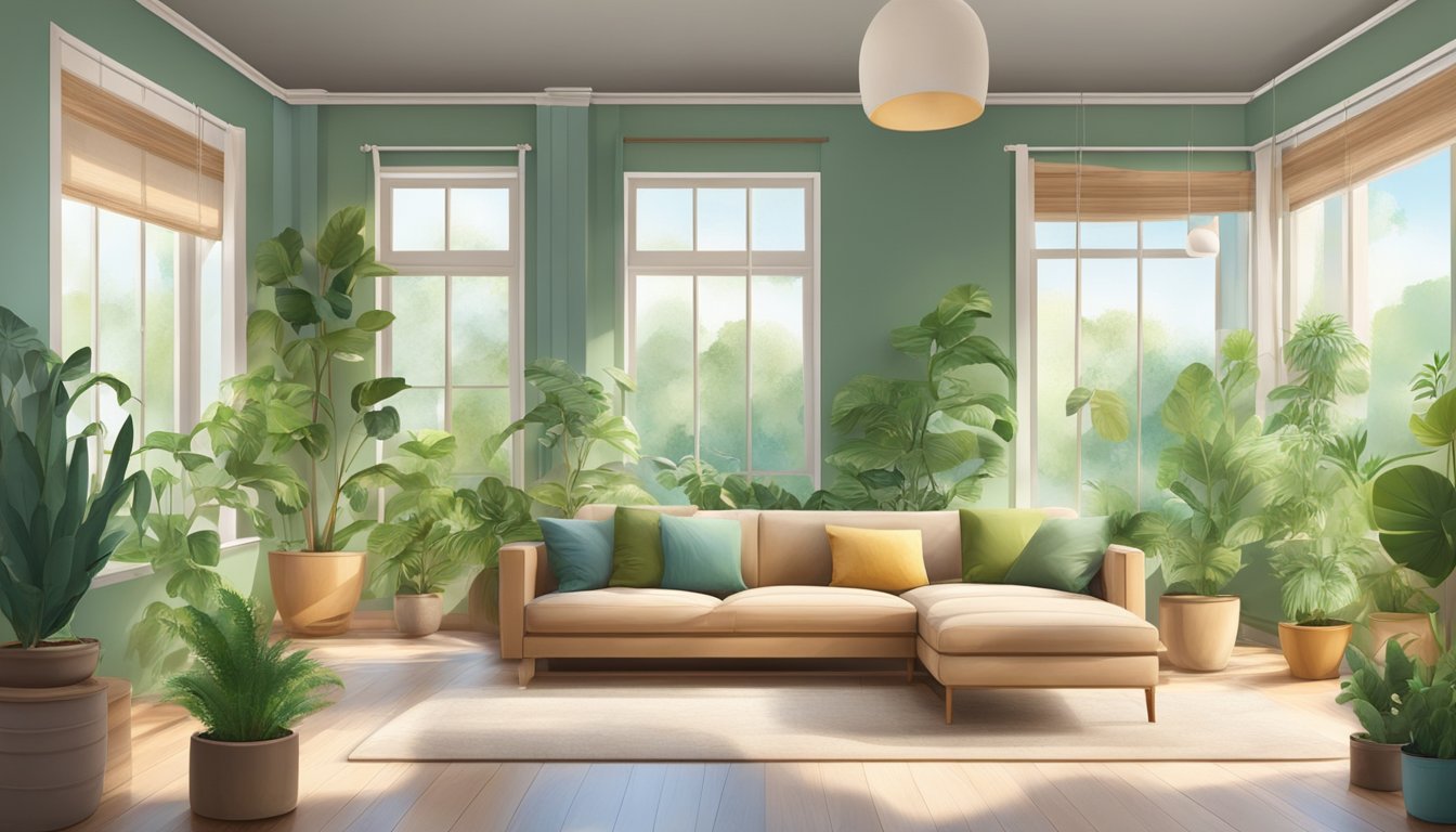 A room with open windows, plants, and non-toxic paint. No chemical cleaners or air fresheners. Safe, eco-friendly materials and furnishings