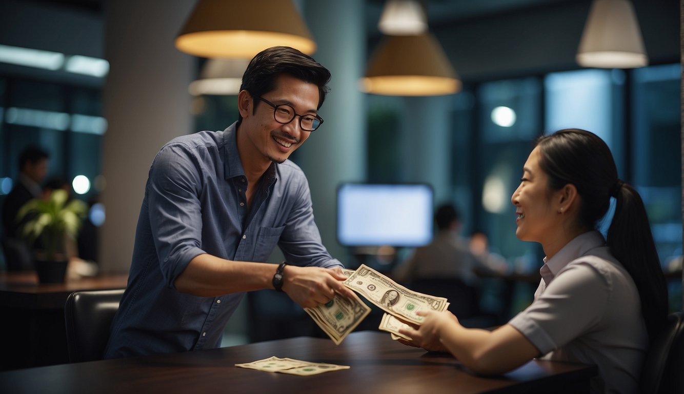 A foreigner receives a loan from a money lender in Singapore for financial management