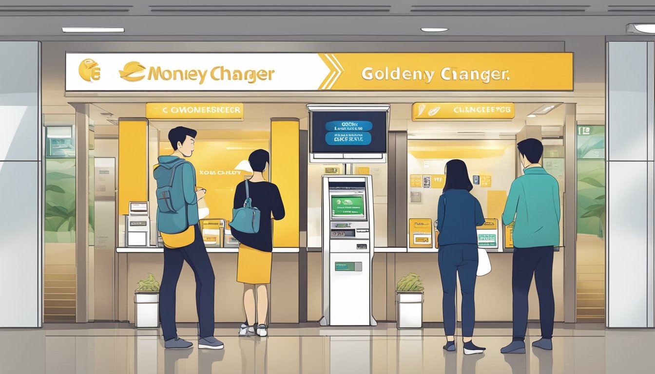Travellers easily exchange currency at Golden City Money Changer in Singapore, with clear signage and accessible counters for convenience