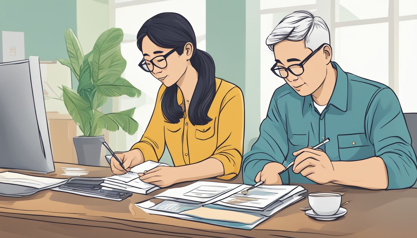 A Singaporean citizen and a Permanent Resident calculate their gross income, including CPF contributions