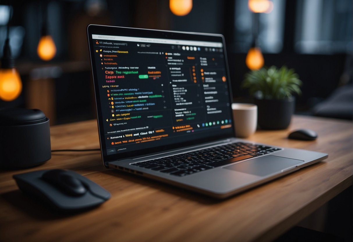 A computer screen displaying Zapier's interface with ChatGPT integration. Triggers and actions being set up to automate tasks