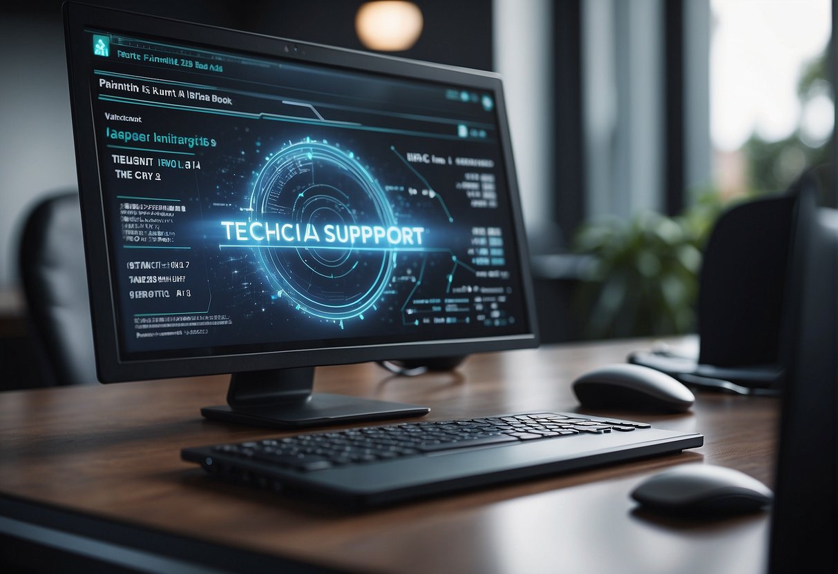 A computer screen displaying Jasper ai interface with a mouse cursor clicking on the "Technical Support and Resources" section