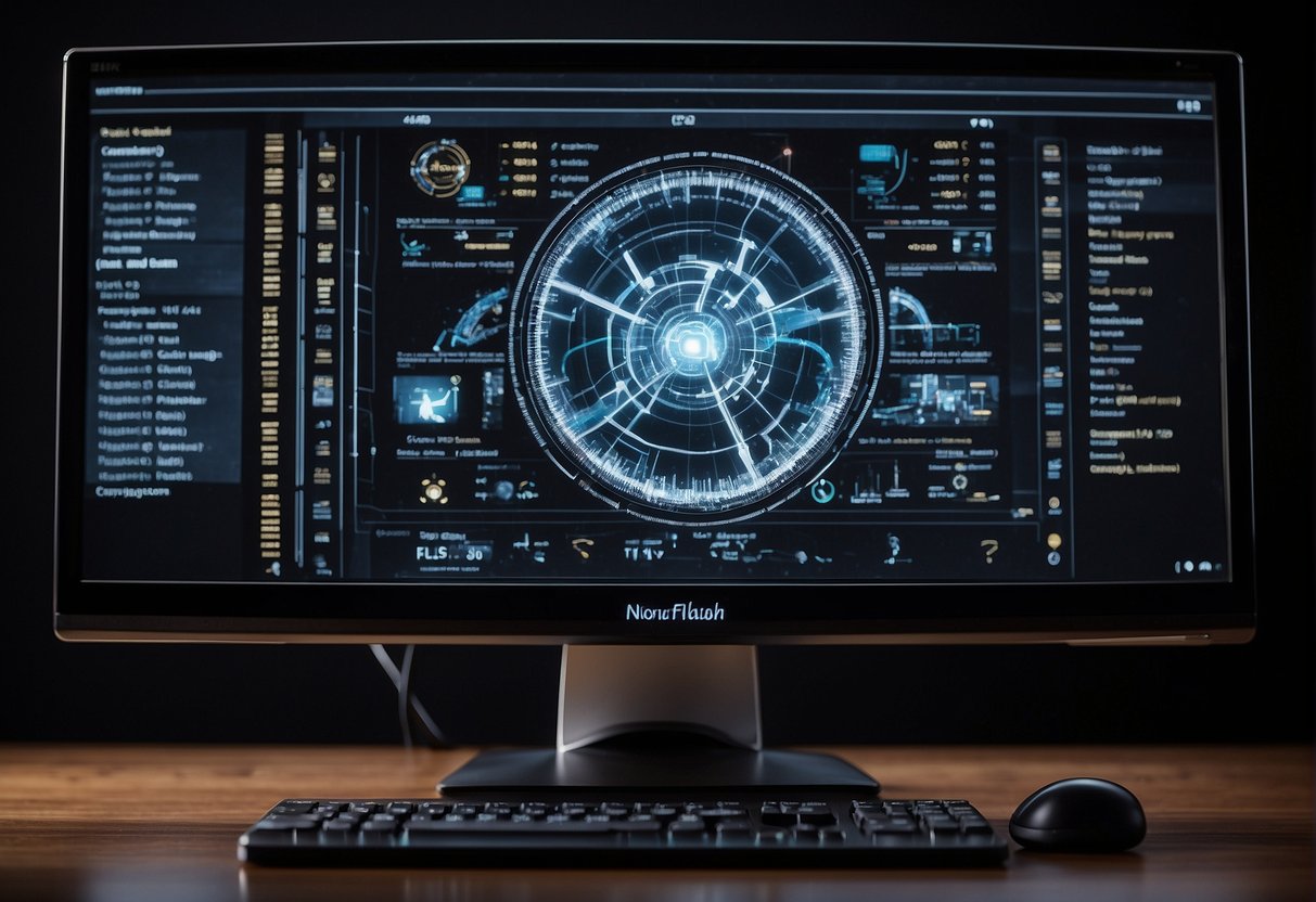 A computer screen displaying Neuroflash's advanced features and customization options. Various settings and tools are visible, showcasing the program's versatility