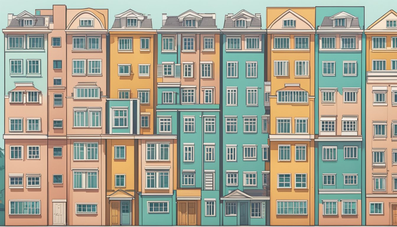 A row of different property types with varying loan variations in Singapore, with a focus on HDB home loan interest rates