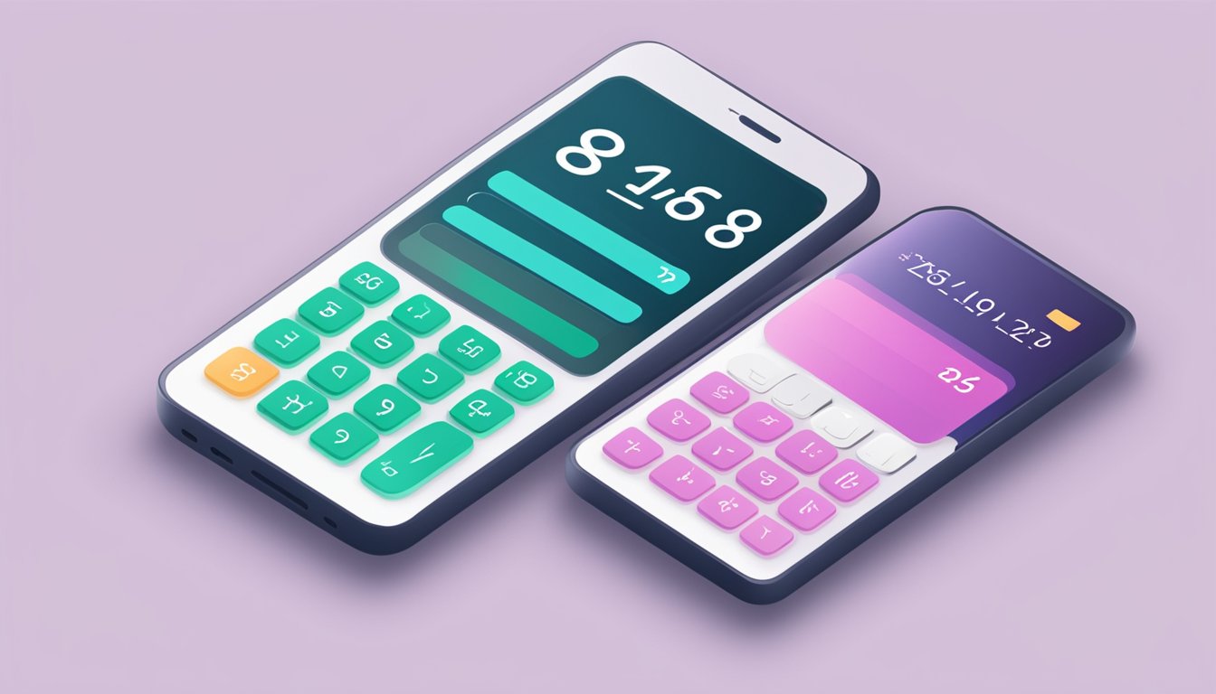A calculator app open on a smartphone, with the screen displaying the interface for calculating HDB installment payments in Singapore