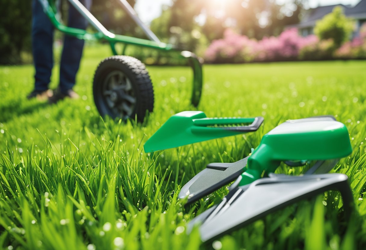 Tools and accessories for lawn care, including spring lawn fertilizer