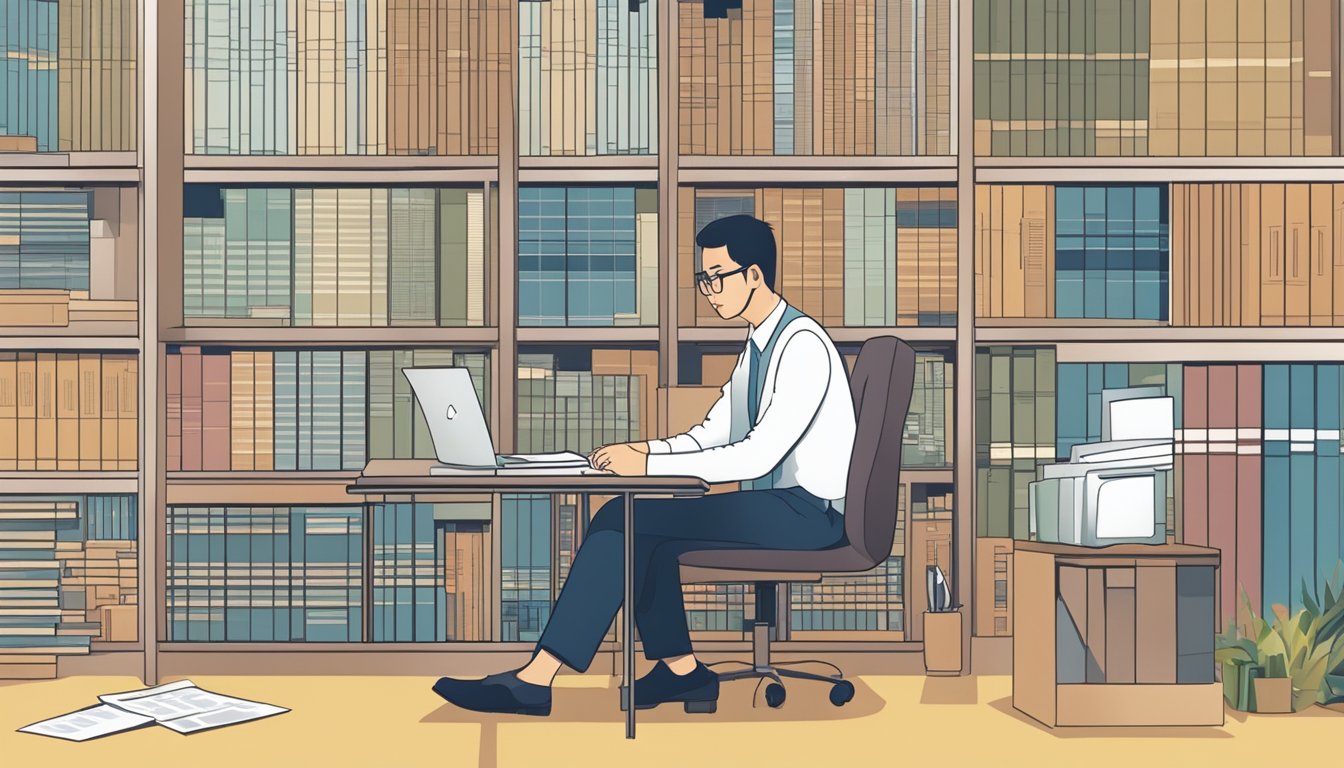 A person reviewing financial regulations and grant eligibility in Singapore's HDB MOP rules
