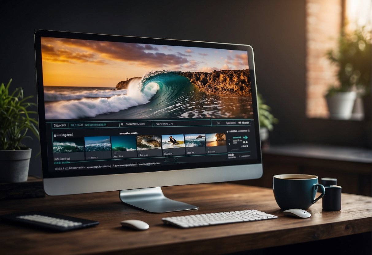 A computer screen displaying Surfer SEO alternatives with various tools and data charts