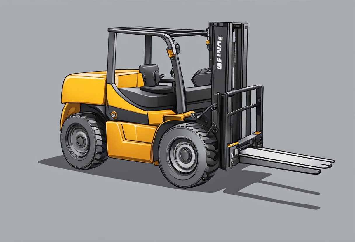 A forklift smoothly lifting heavy loads with precision. Various forklift parts displayed online for easy access and maintenance