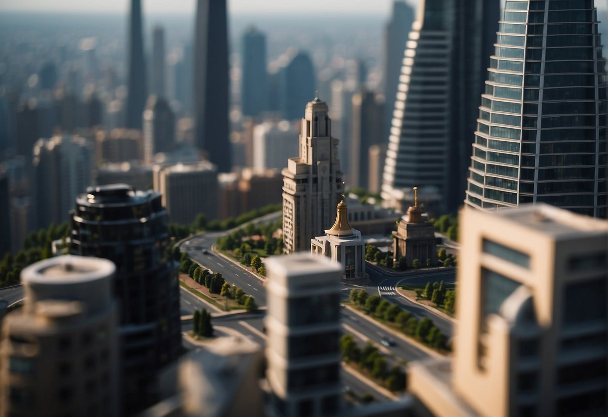 Colossyan towers over Synthesia, casting a shadow across the city skyline. Buildings tremble as the two powerful entities clash in a fierce battle