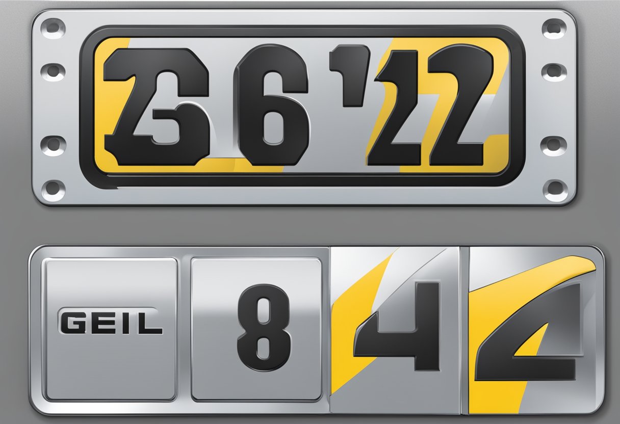 A Gehl serial number plate is shown on a piece of equipment, with clear and legible numbers for easy identification