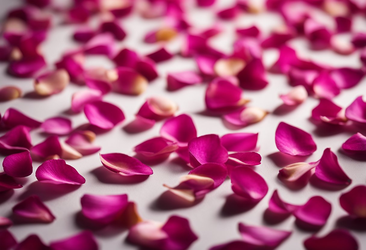 Freshly freeze-dried rose petals laid out on a clean, dry surface, ready for proper storage and packaging