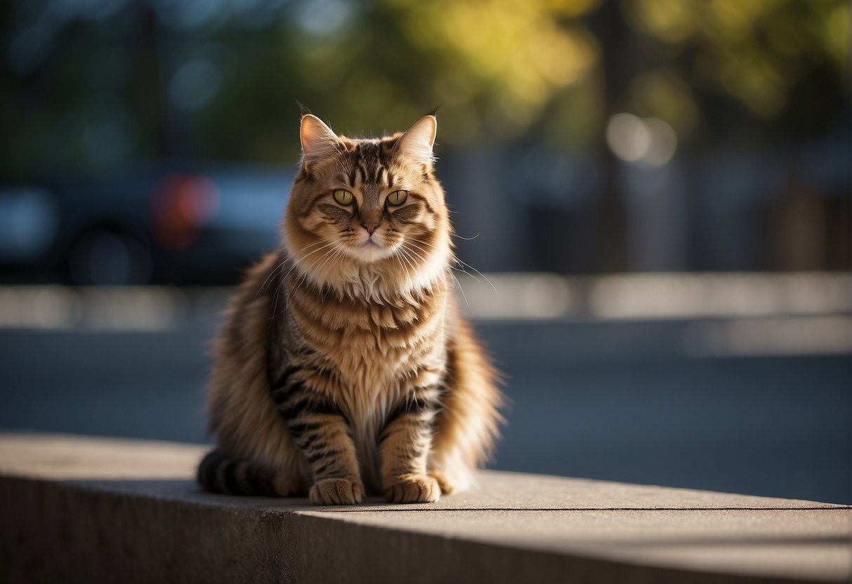 A cat sits alone, avoiding eye contact, and showing repetitive behaviors