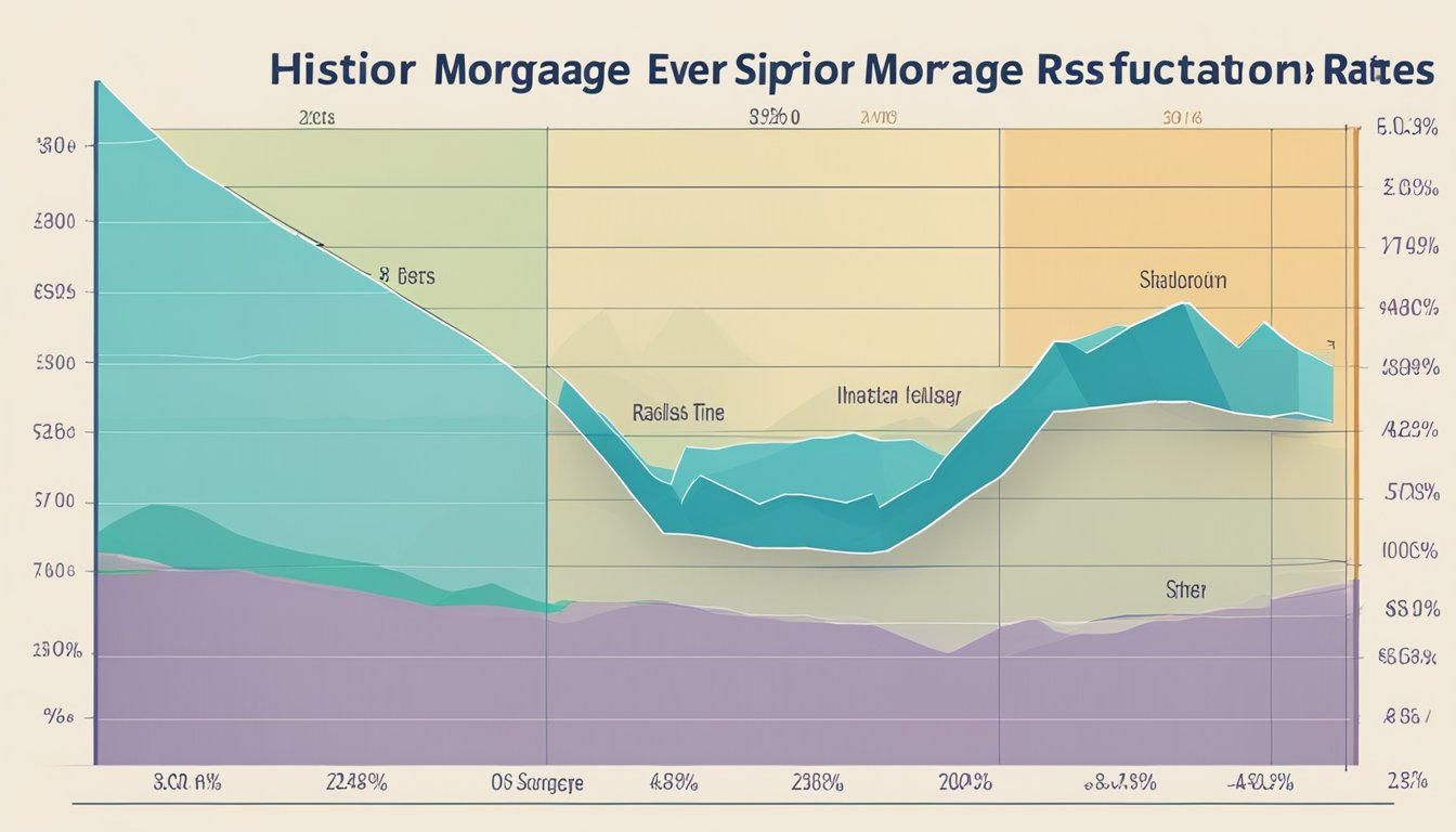 A graph showing the fluctuating historical mortgage interest rates in Singapore, with clear labels for SIBOR, SOR, and SORA rates over time