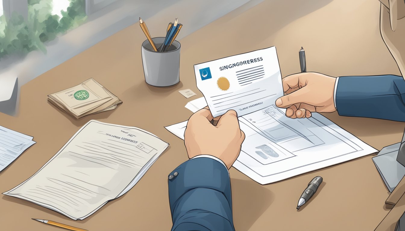 A person receives a letter from HLE, with a Singaporean address and official stamp