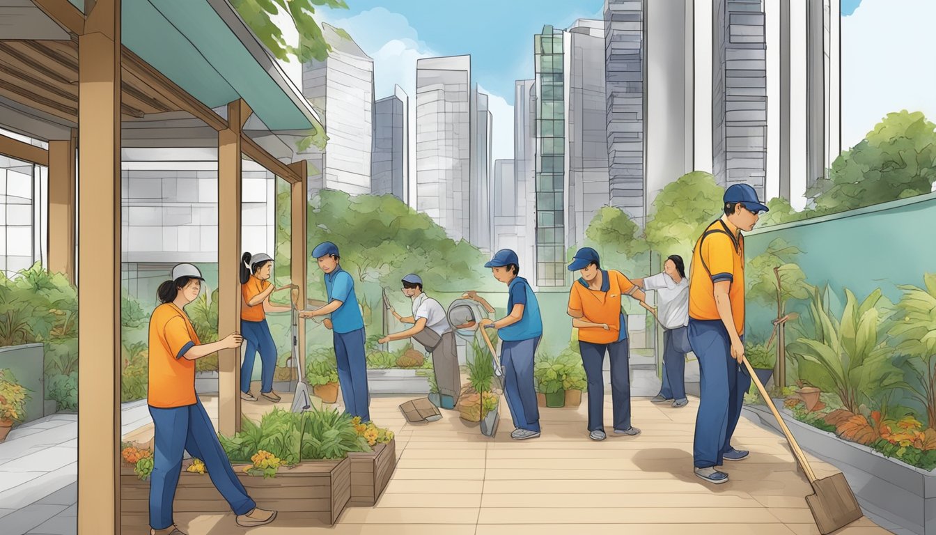 Residents participate in a home improvement programme in Singapore, implementing projects and engaging in community involvement