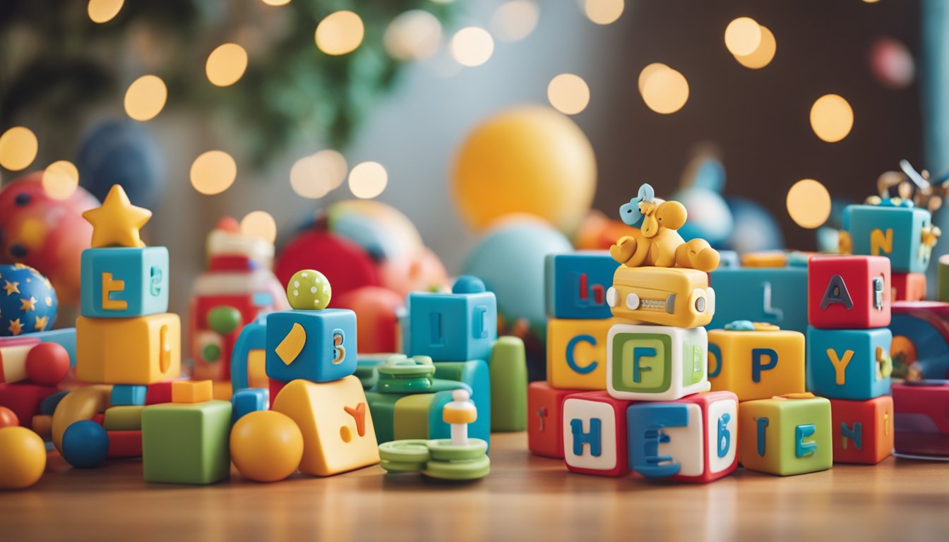 A colorful array of development-boosting toys for a baby boy's first birthday gift