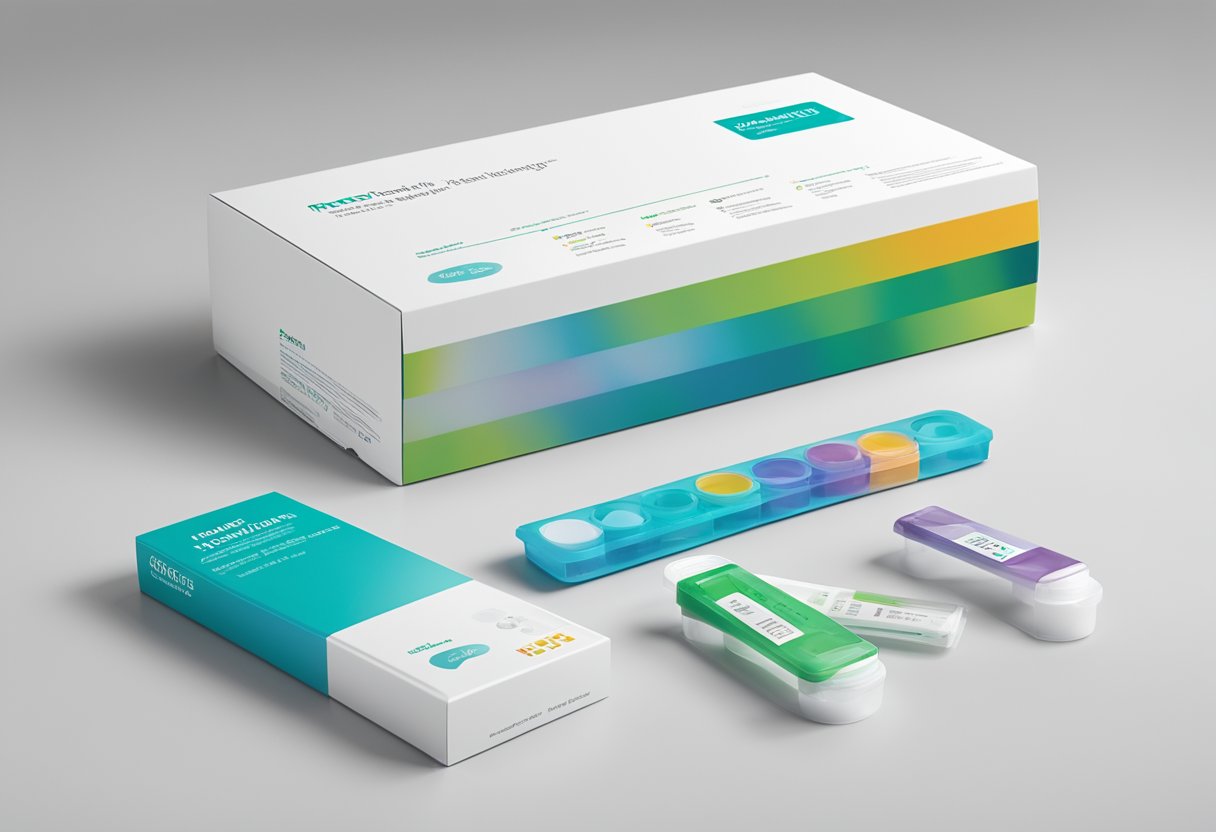 A home testing kit sits on a clean, well-lit surface, with a genetic methylation test displayed prominently on the packaging