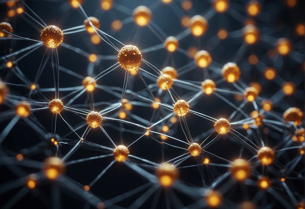 A network of interconnected nodes emitting signals in a controlled pattern, creating a stable diffusion across the system