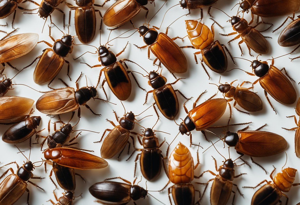 Common household bugs: cockroaches, ants, flies, dust mites, bed bugs, spiders, mosquitoes, fleas, and ticks