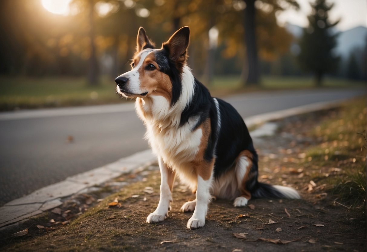 A pregnant dog with a developing litter inside her, illustrating canine reproduction and pregnancy biology