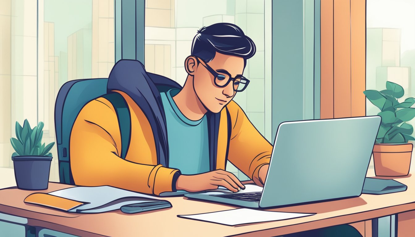 A person logging into their CPF account online, checking accrued interest on housing finance