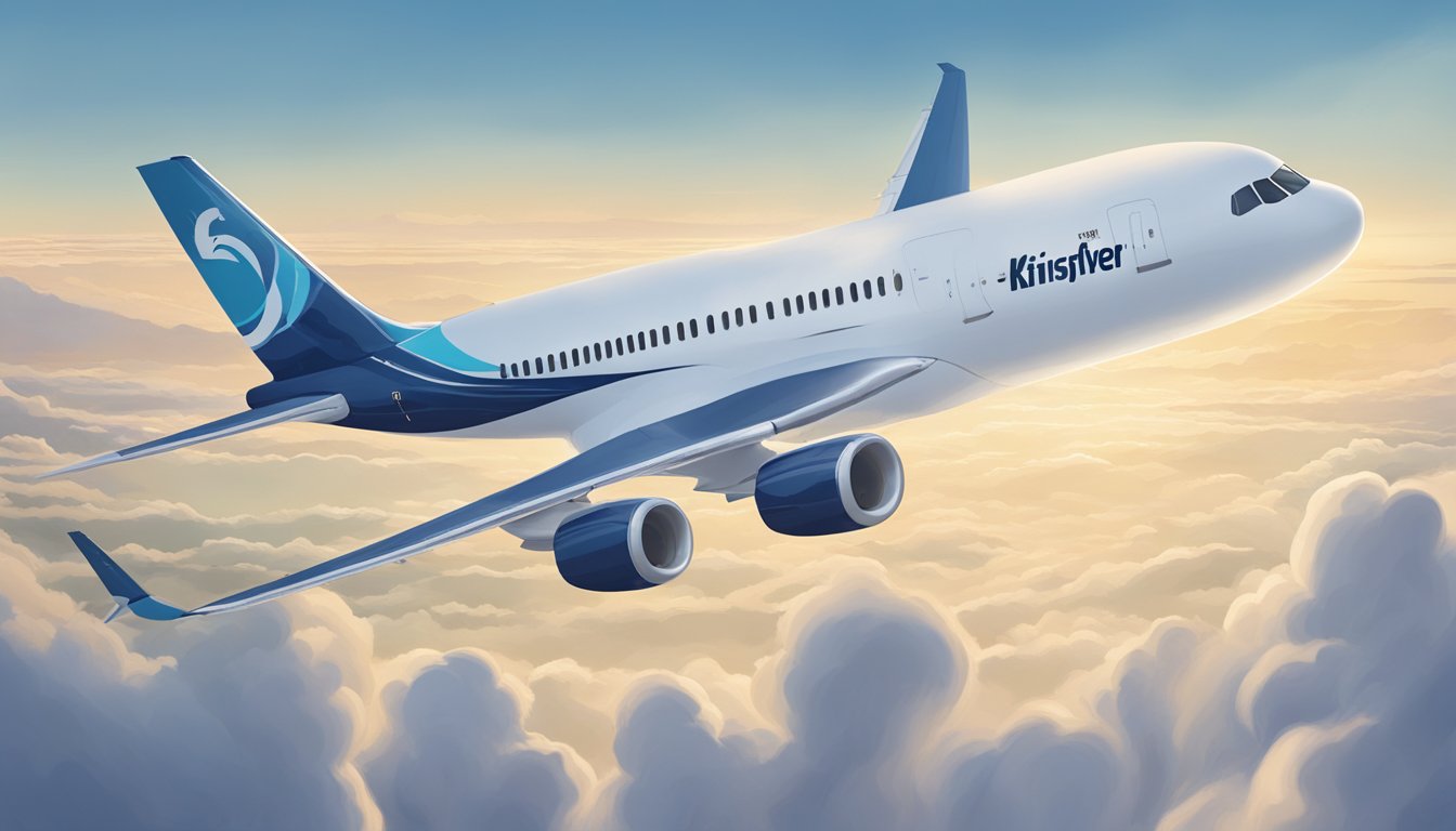 A plane soaring through the sky, with a prominent KrisFlyer logo on its tail. The aircraft is surrounded by clouds, symbolizing the journey to earning elite miles