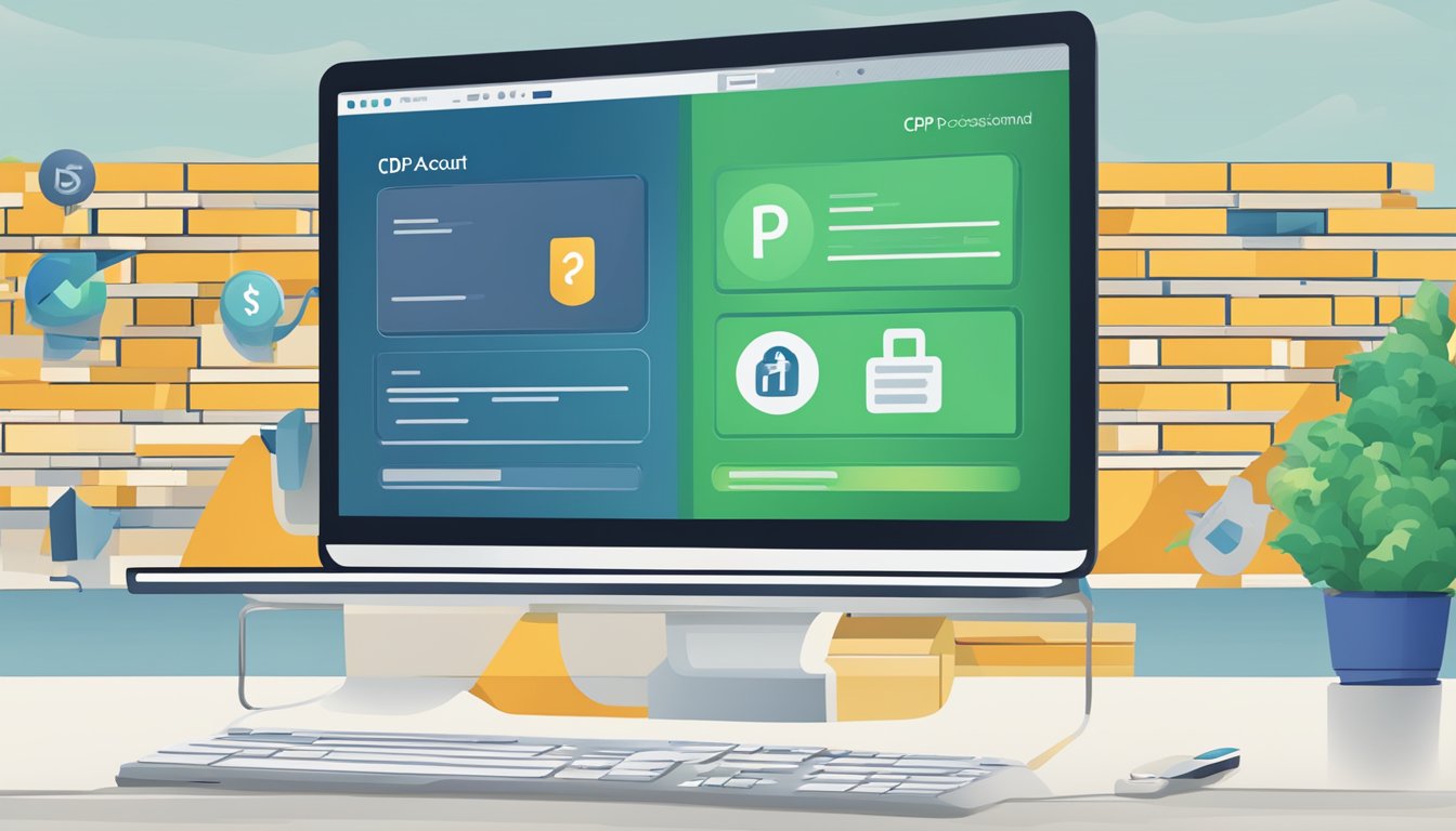A computer screen displaying a CDP account and a POSB account with a link symbol between them