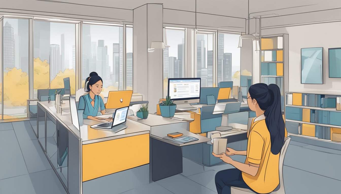 A person uses AXS to pay maid levy online in Singapore