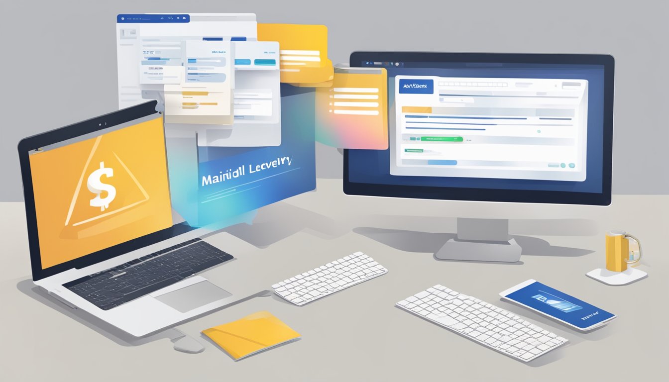 A computer screen displaying the online AXS website with a payment form for maid levy. A mouse cursor hovers over the payment options