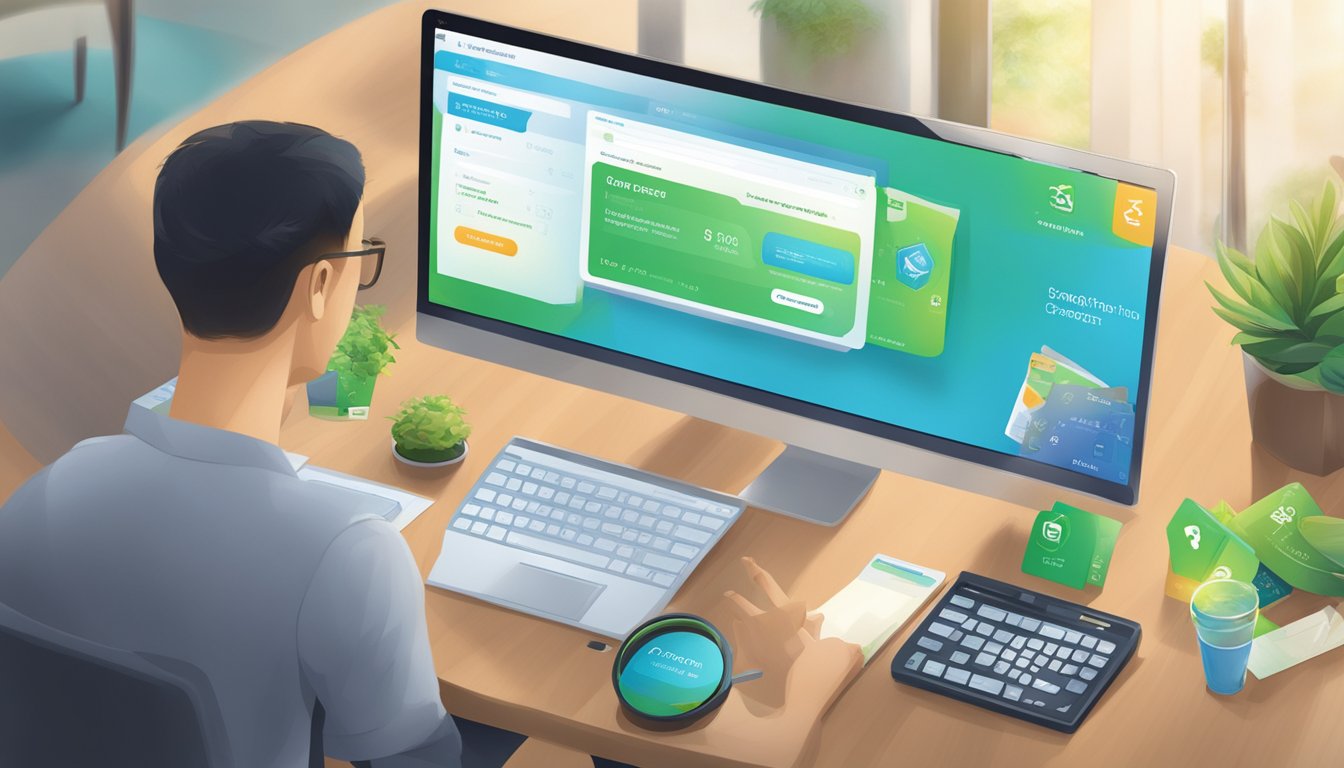 A person logging into the Standard Chartered website, navigating to the 360° Rewards Programme, and successfully redeeming reward points for items in Singapore