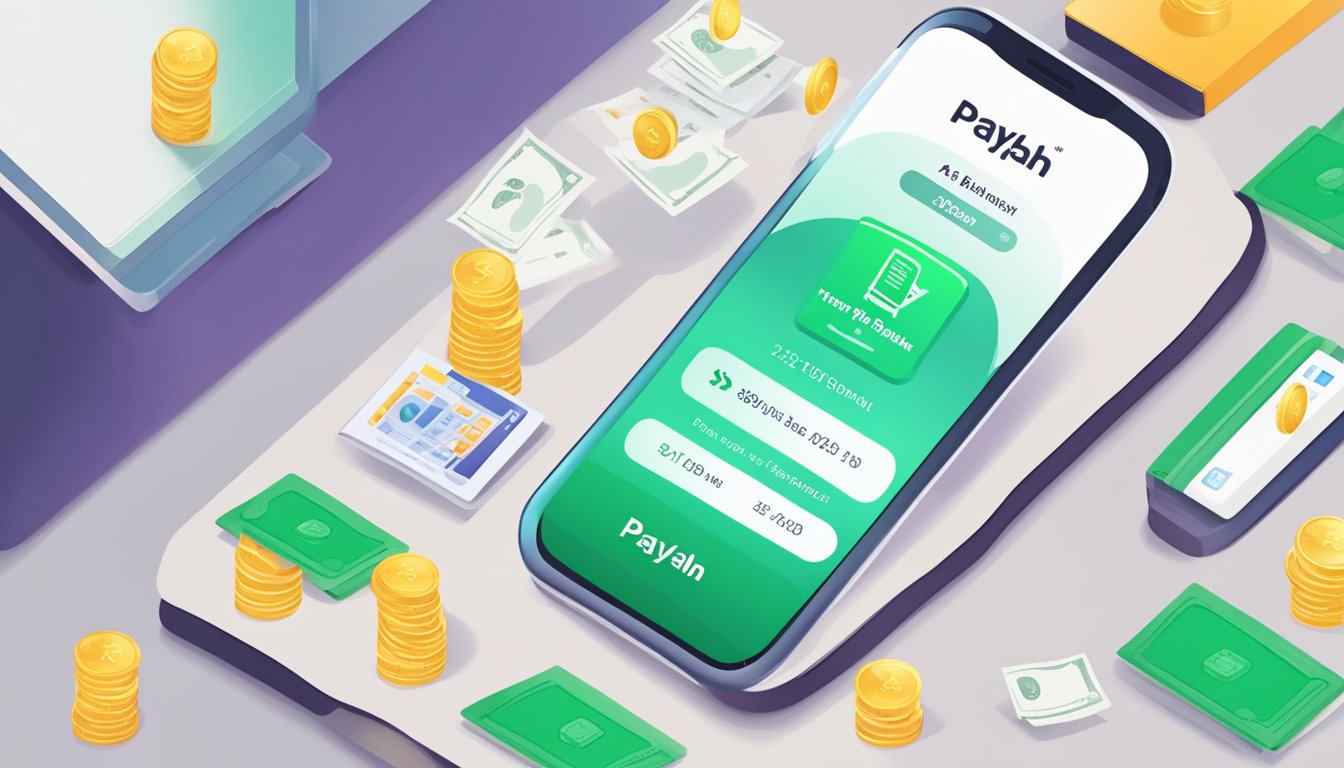 A smartphone with PayLah app open, showing transfer to bank option, with bank account details entered and money being transferred