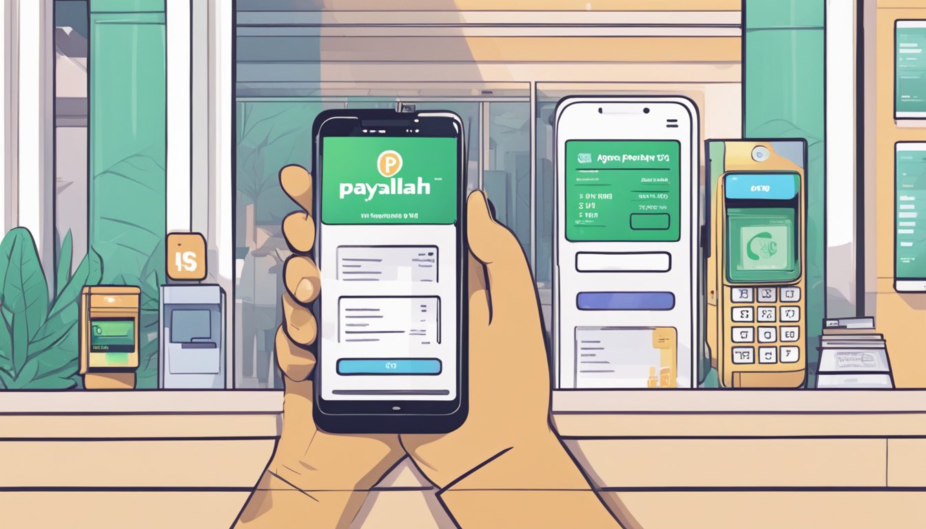 A smartphone with the PayLah! app open, showing the process of transferring money to a bank account in Singapore
