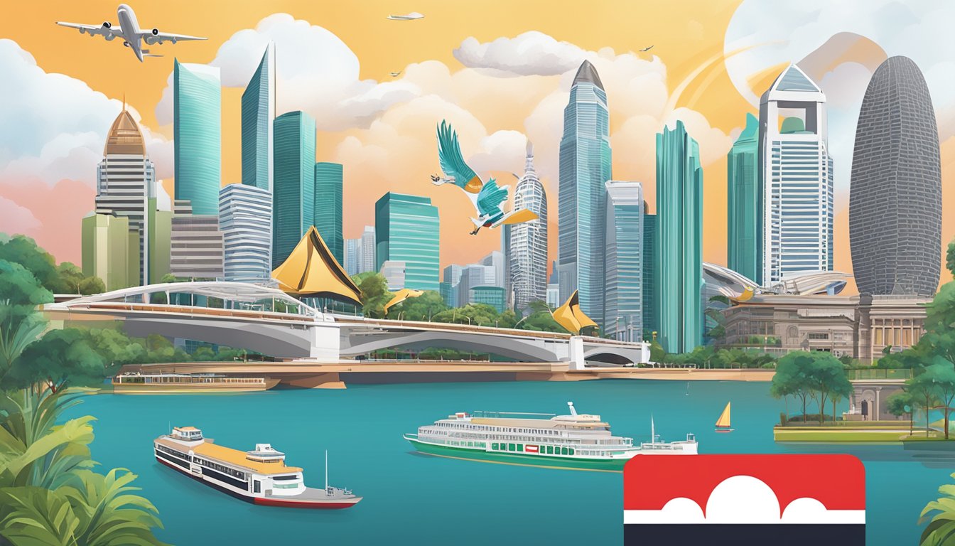 The HSBC Premier Mastercard shines with cash back benefits against a backdrop of iconic Singapore landmarks