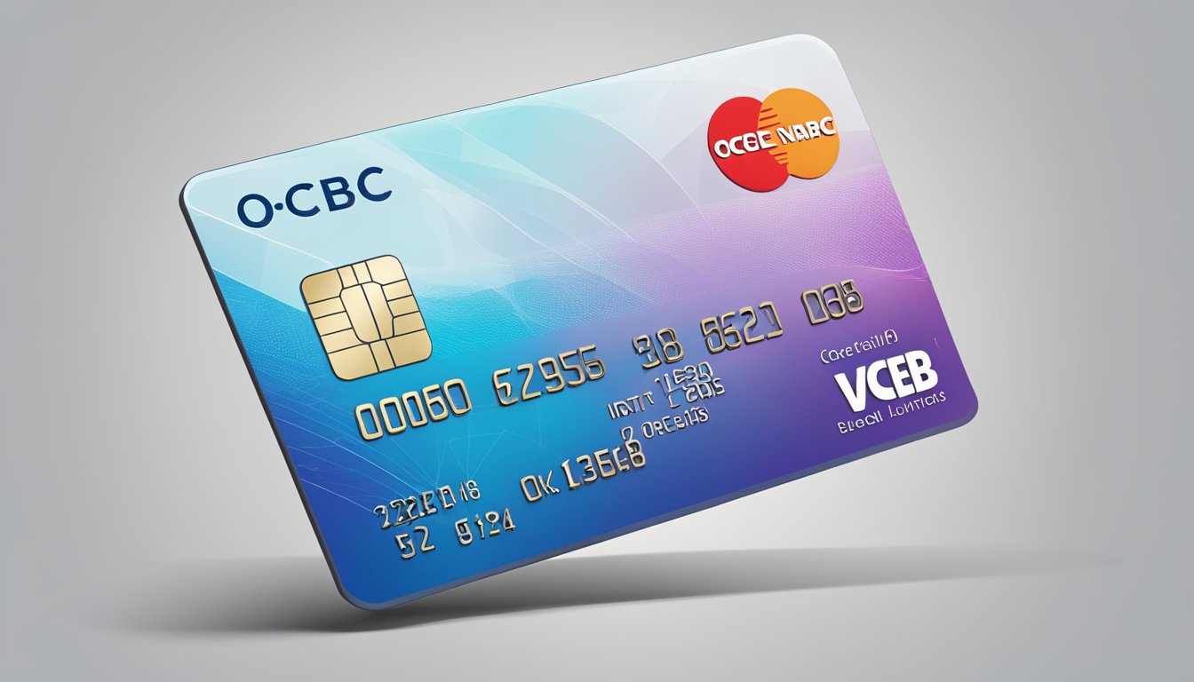 A credit card with "OCBC" logo and a chart showing eligibility criteria for credit limit increase