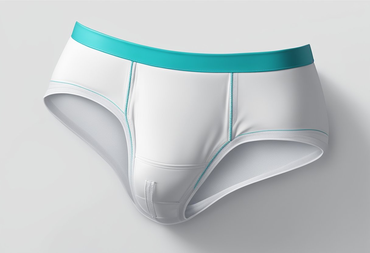 Sous-vêtements d'incontinence très absorbants affichés sur une surface blanche et propre