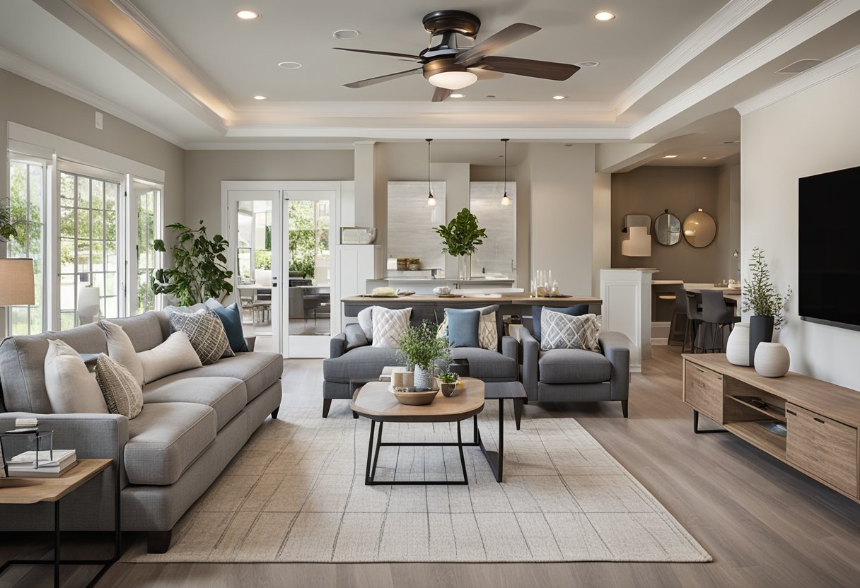 A spacious and functional home layout for multigenerational living. Multiple living areas and private spaces. Efficient use of space and natural light