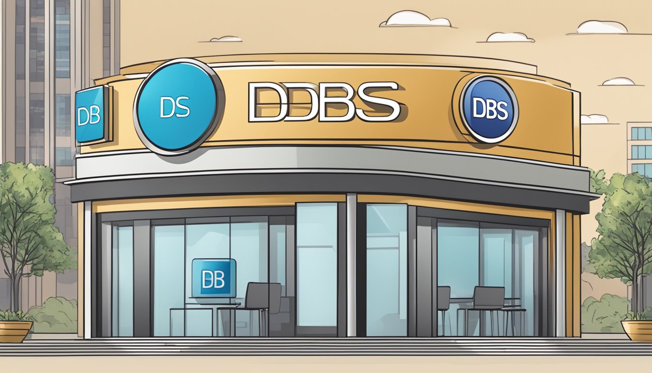 A bank logo with "DBS" and "POSB" displayed, with a text "Are DBS and POSB accounts the same in Singapore?" in a speech bubble