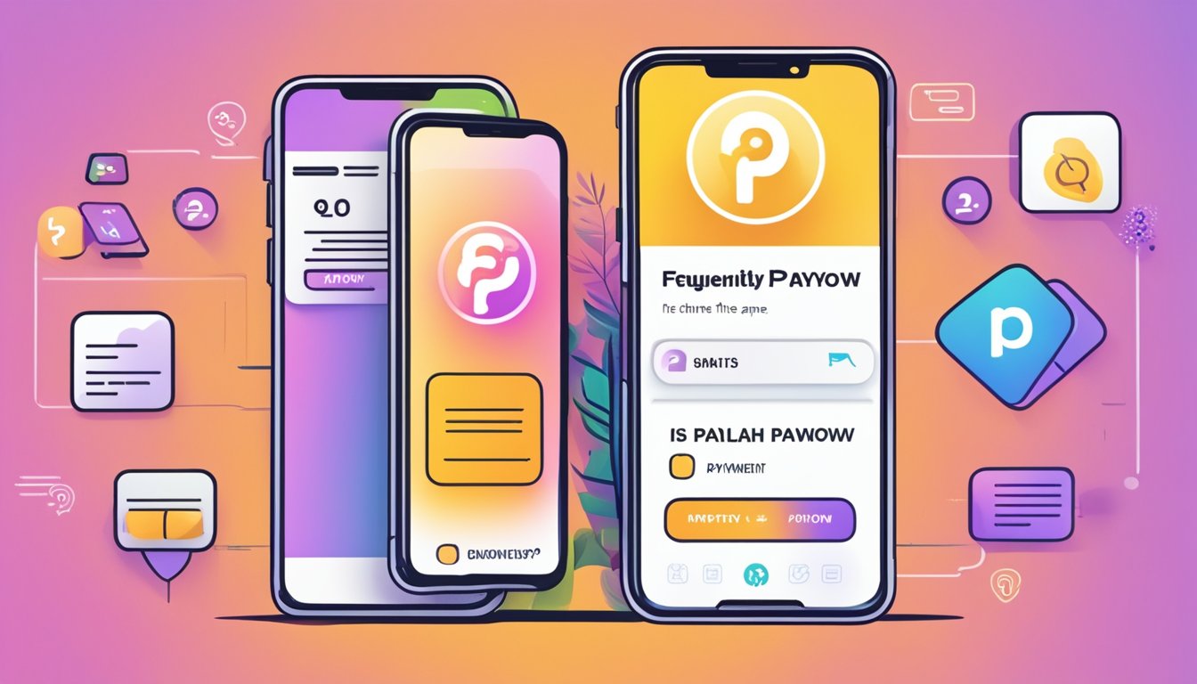 A smartphone displaying "Frequently Asked Questions: Is Paylah and Paynow the same?" with the logos of both payment apps visible