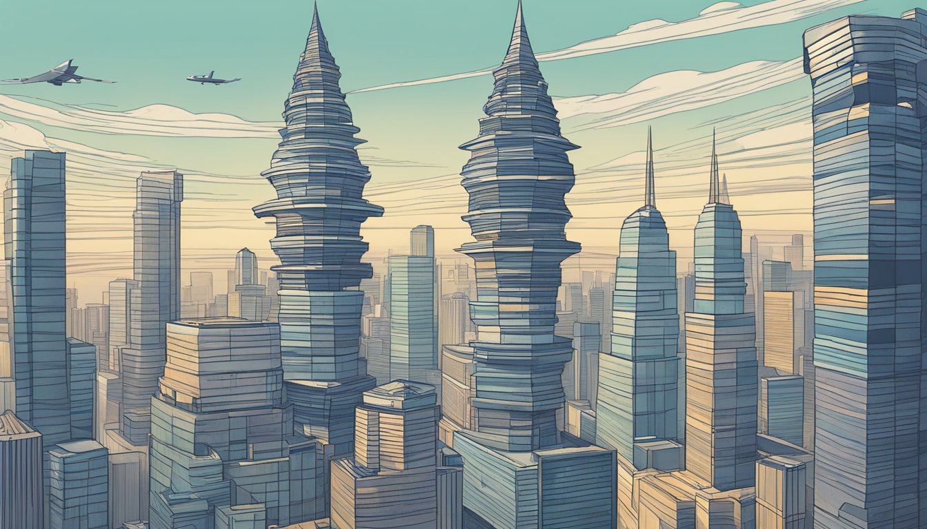 A pile of KrisFlyer miles towers over a smaller stack of elite miles, symbolizing the difference in rewards between the two programs