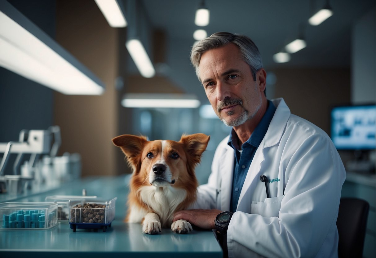 A veterinarian supervising safe alternatives and treatment for dogs with anti-inflammatory medication